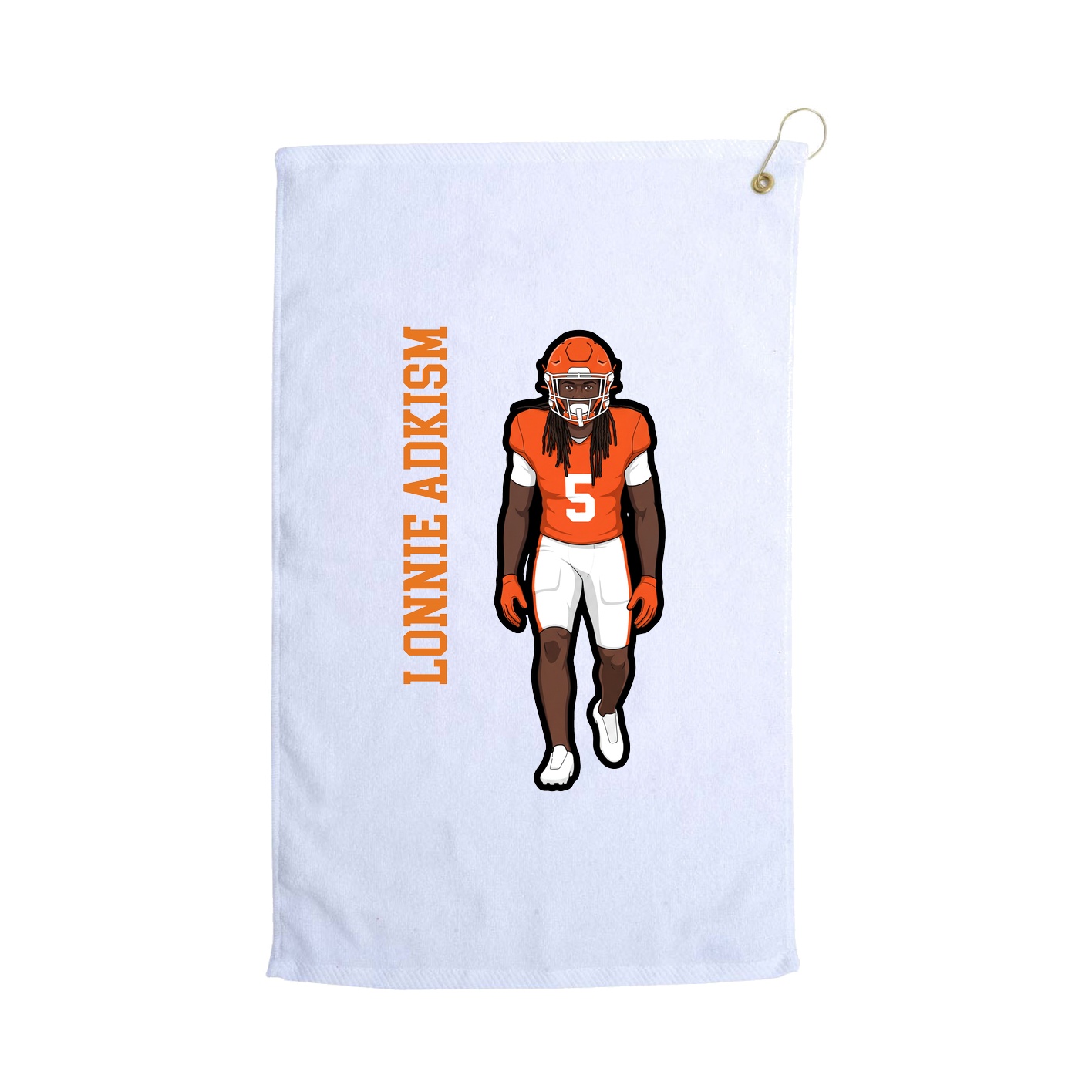 Golf Towel — Name Vertical in White