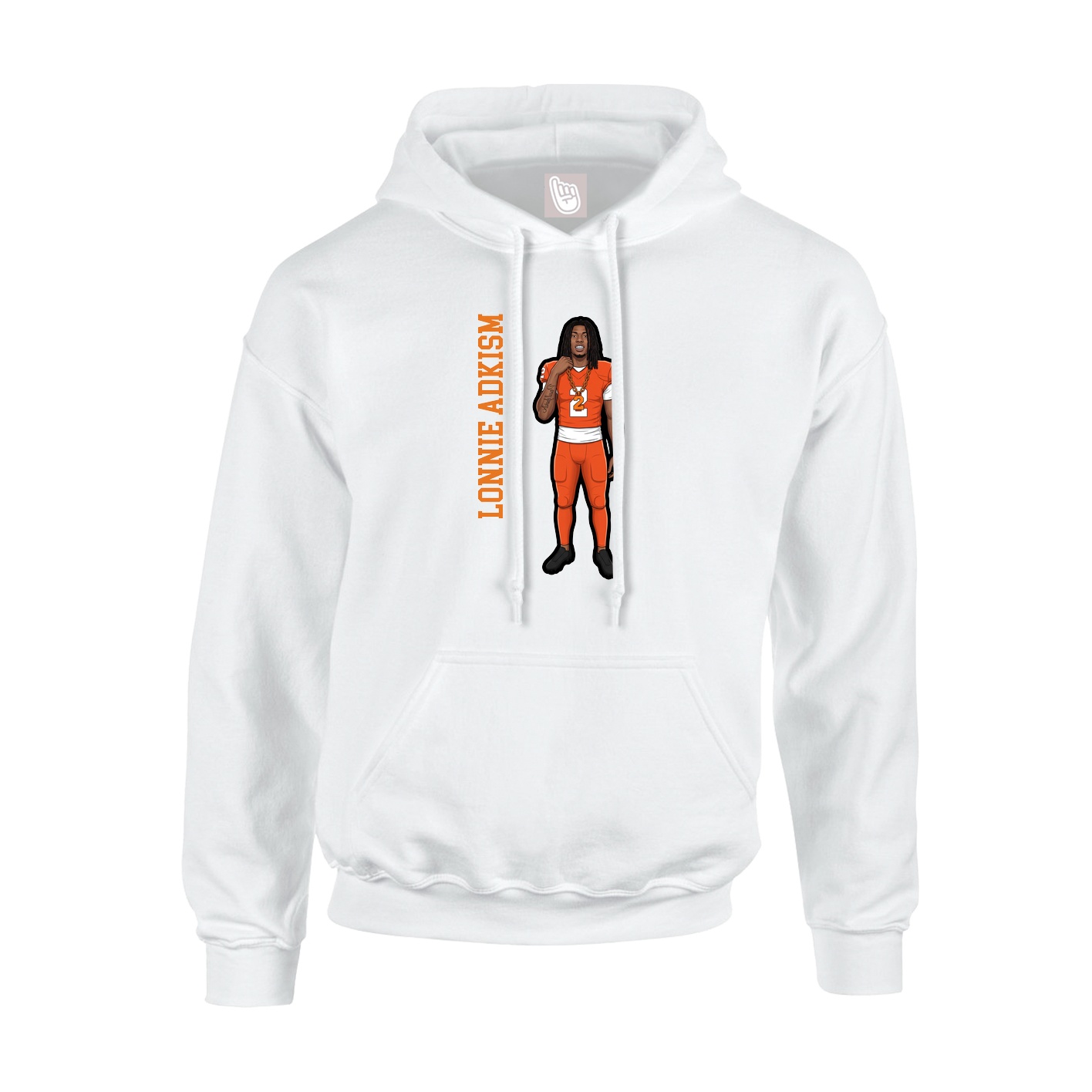 Hoodie — Name Vertical in White
