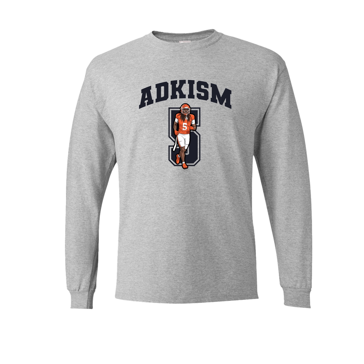 Long Sleeve Tee — Number in Grey