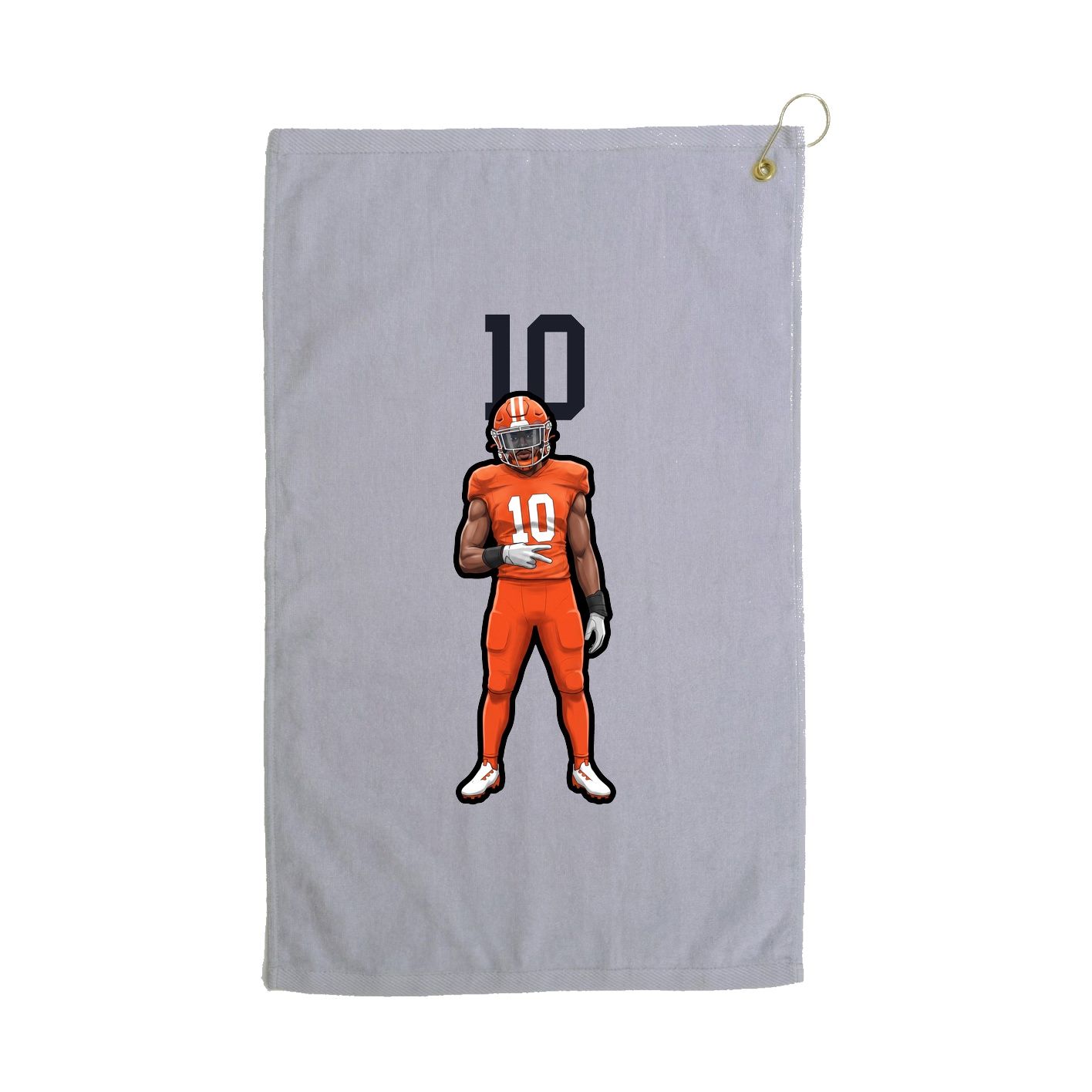 Golf Towel — Number Top in Grey