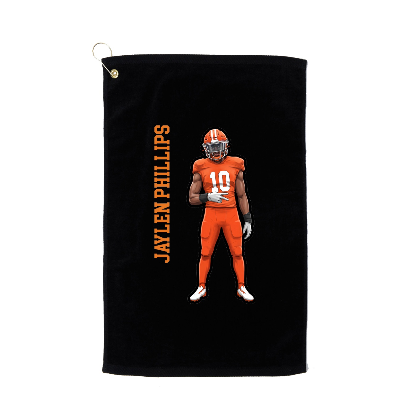 Golf Towel — Name Vertical in Black