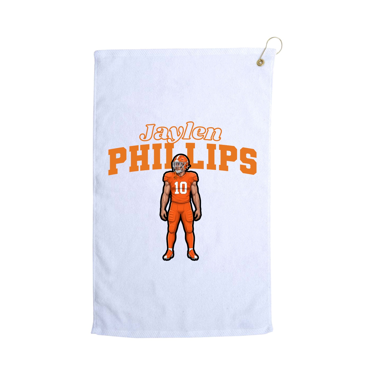 Golf Towel — Name Arch in White