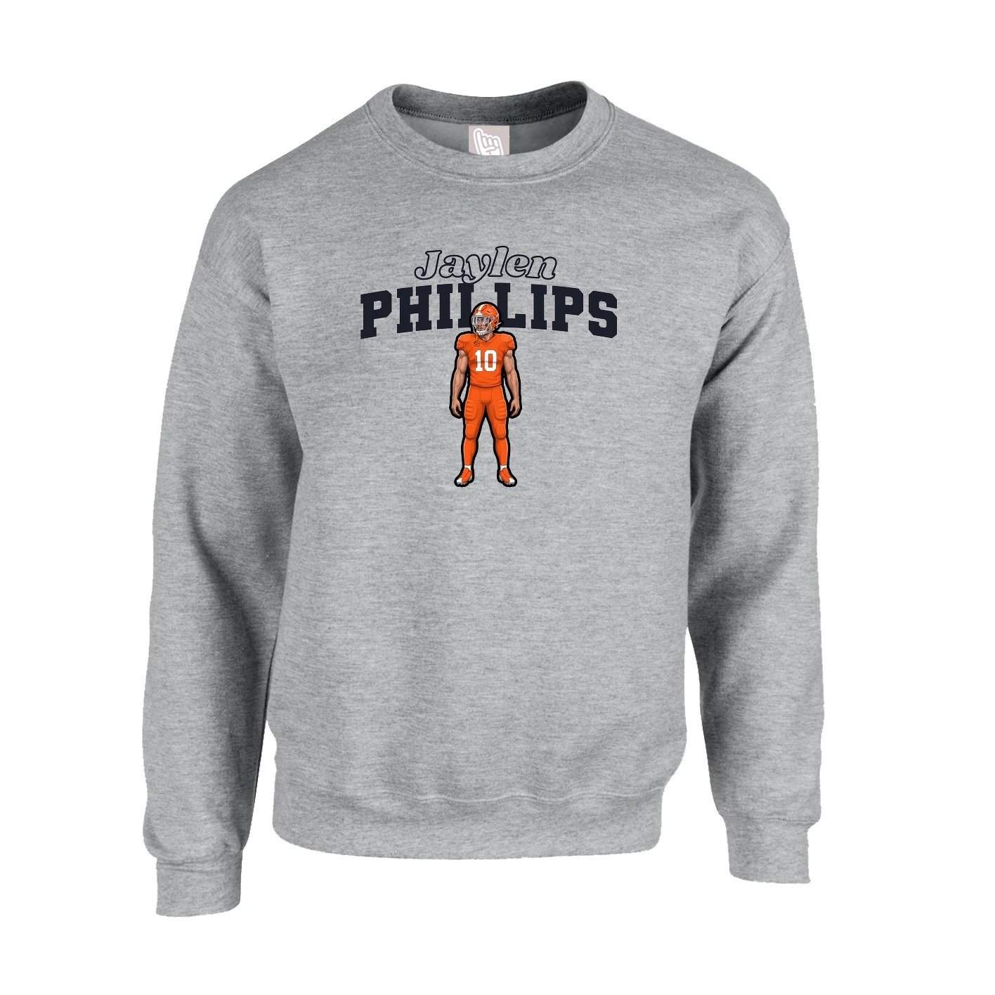 Fleece Crew — Name Arch in Grey