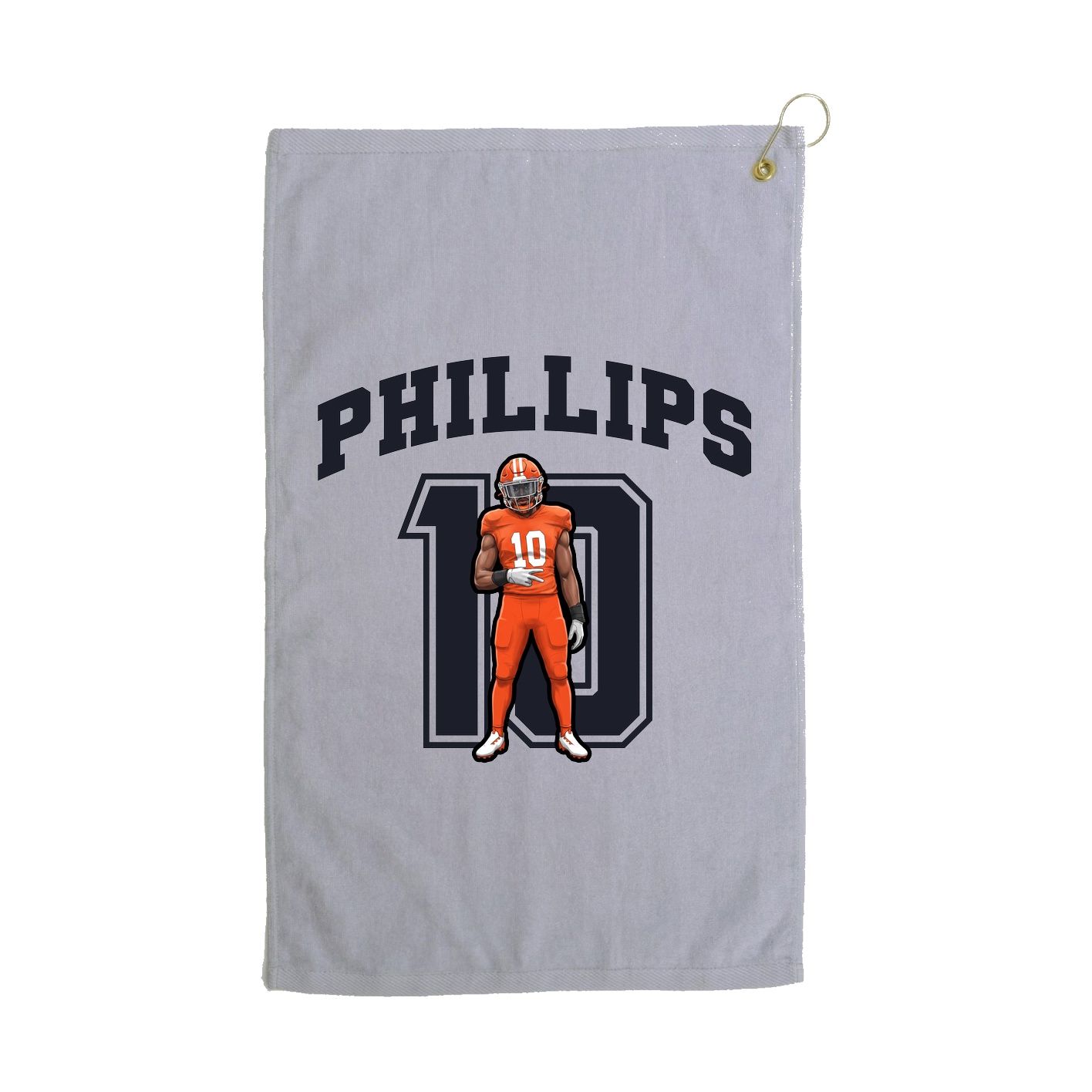 Golf Towel — Number in Grey