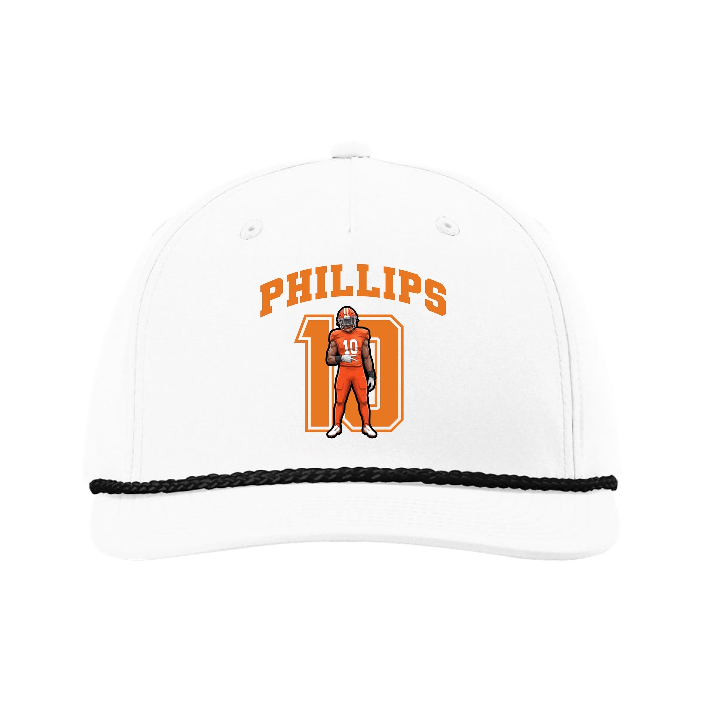 Five-Panel Classic Rope Cap — Number in White