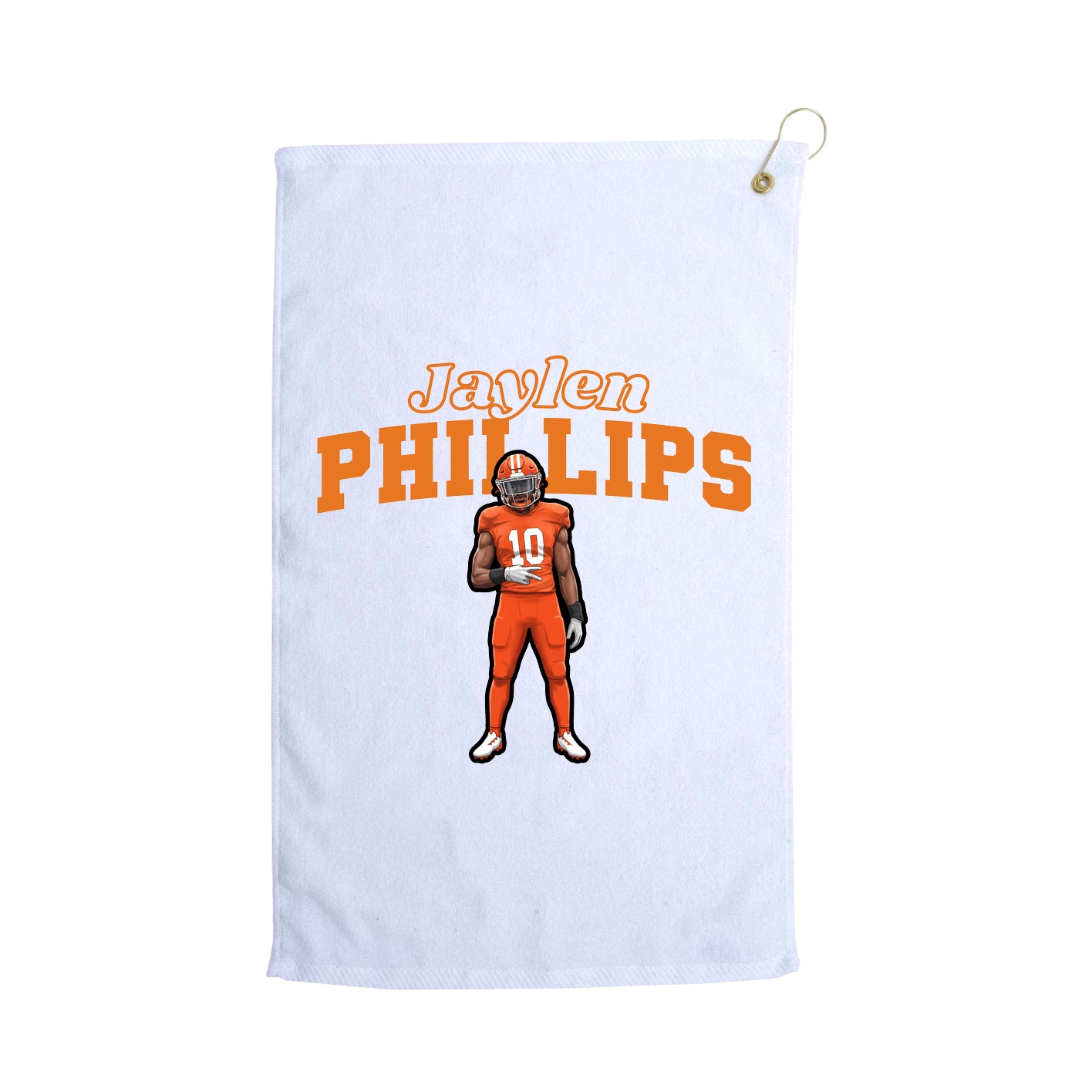 Golf Towel — Name Arch in White