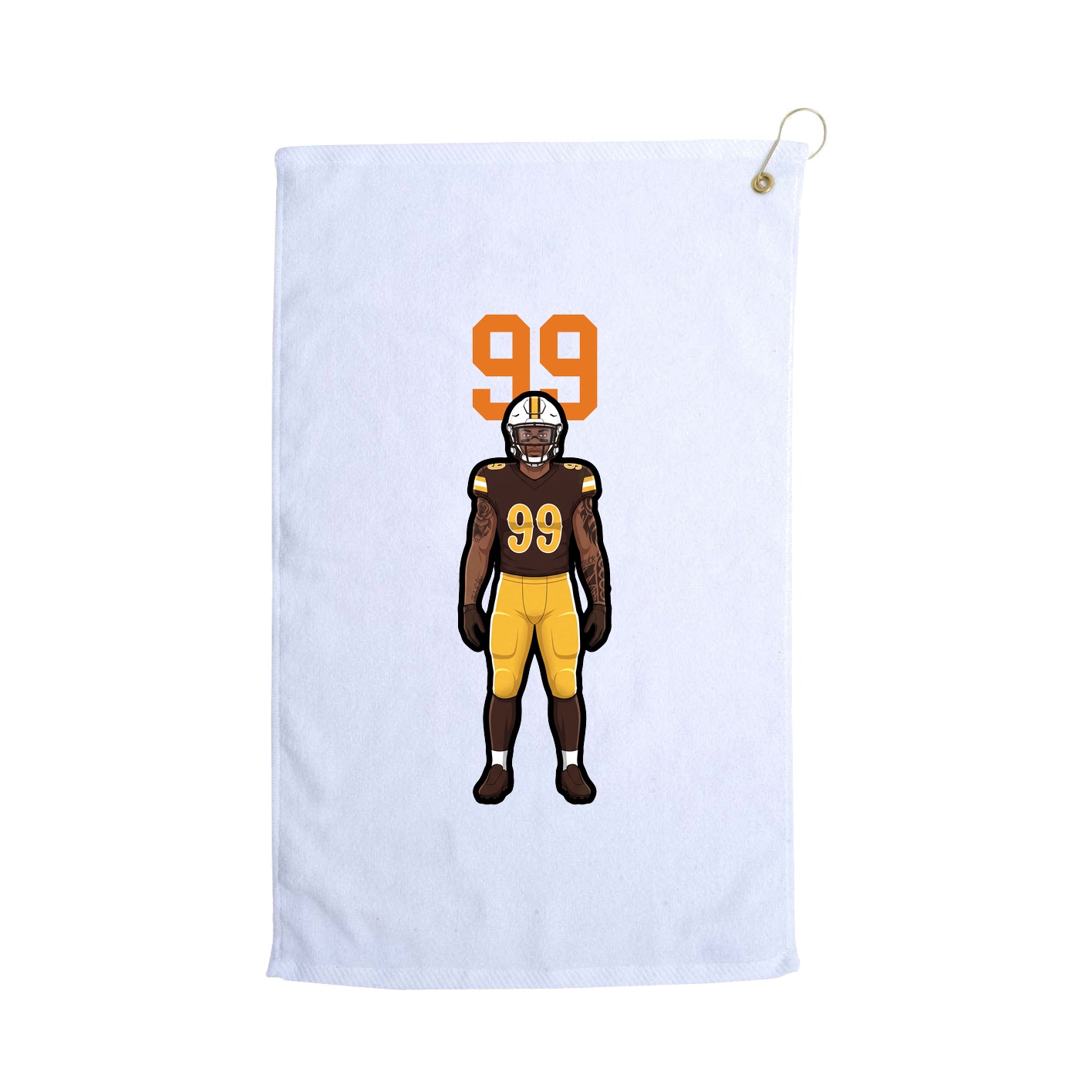 Golf Towel — Number Top in White