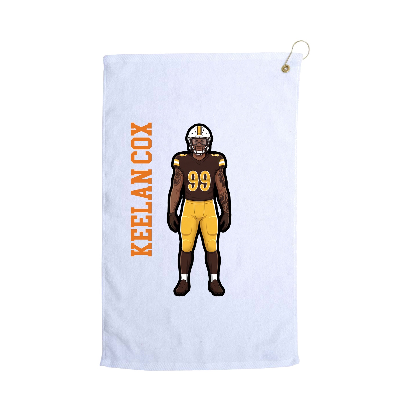 Golf Towel — Name Vertical in White