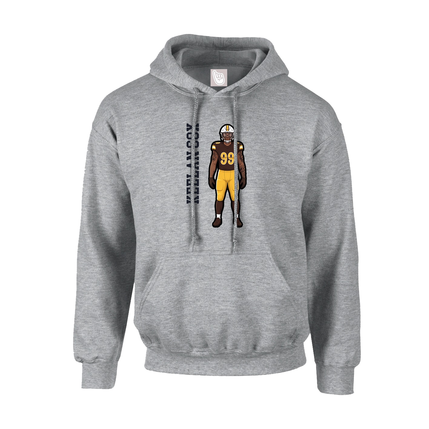 Hoodie — Name Vertical in Grey