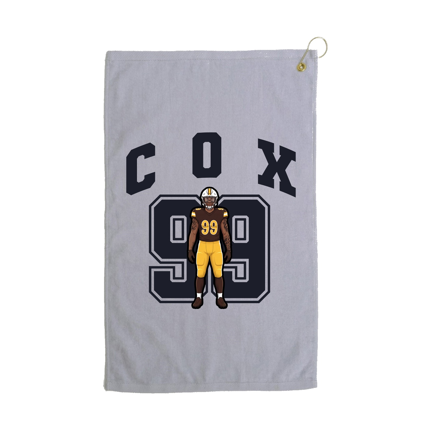 Golf Towel — Number in Grey