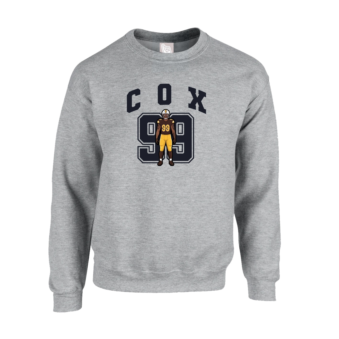 Fleece Crew — Number in Grey
