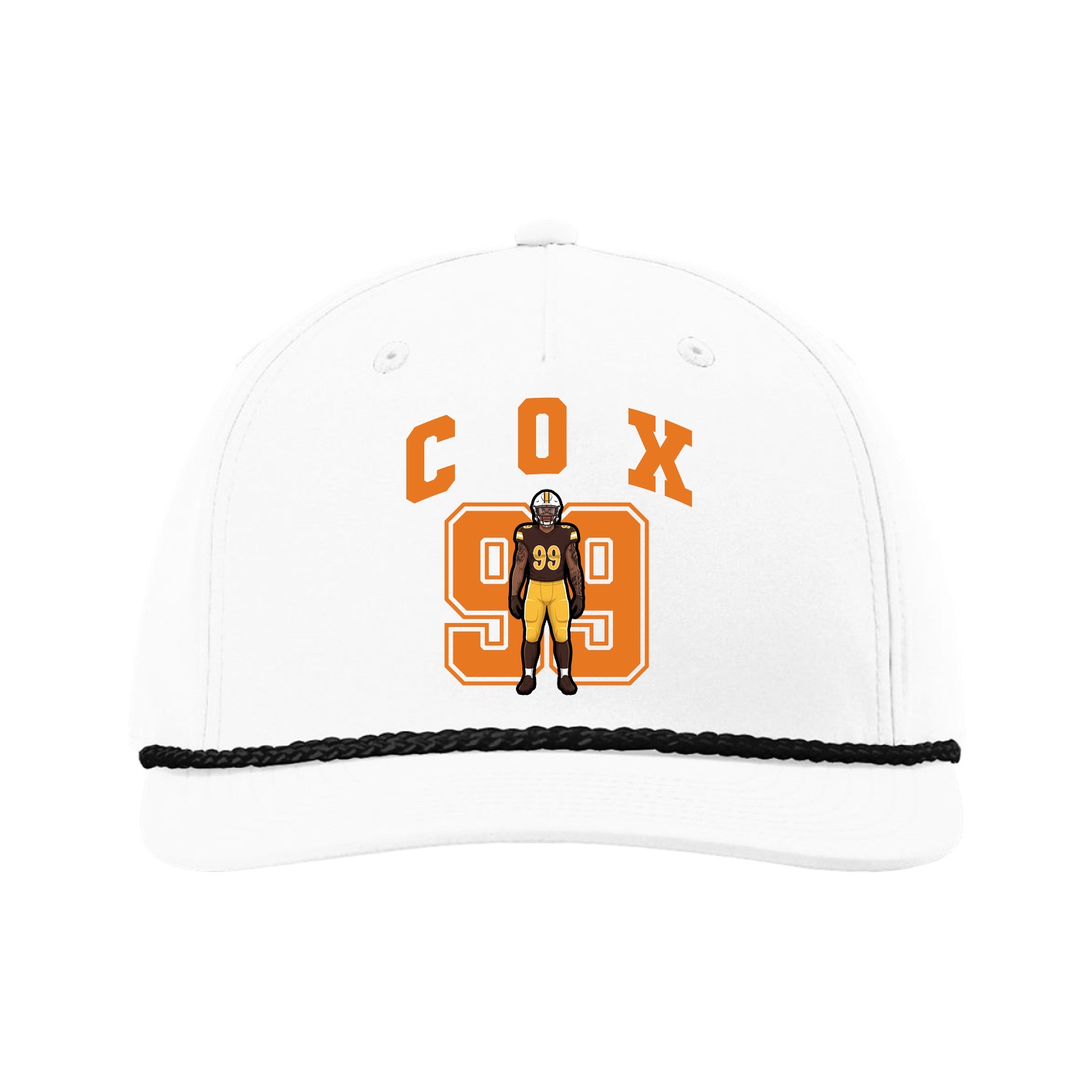 Five-Panel Classic Rope Cap — Number in White