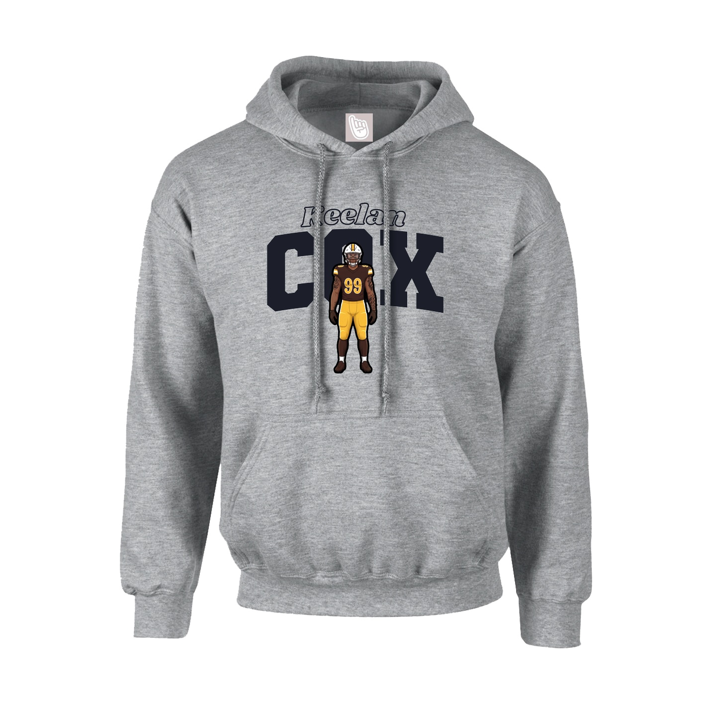 Hoodie — Name Arch in Grey