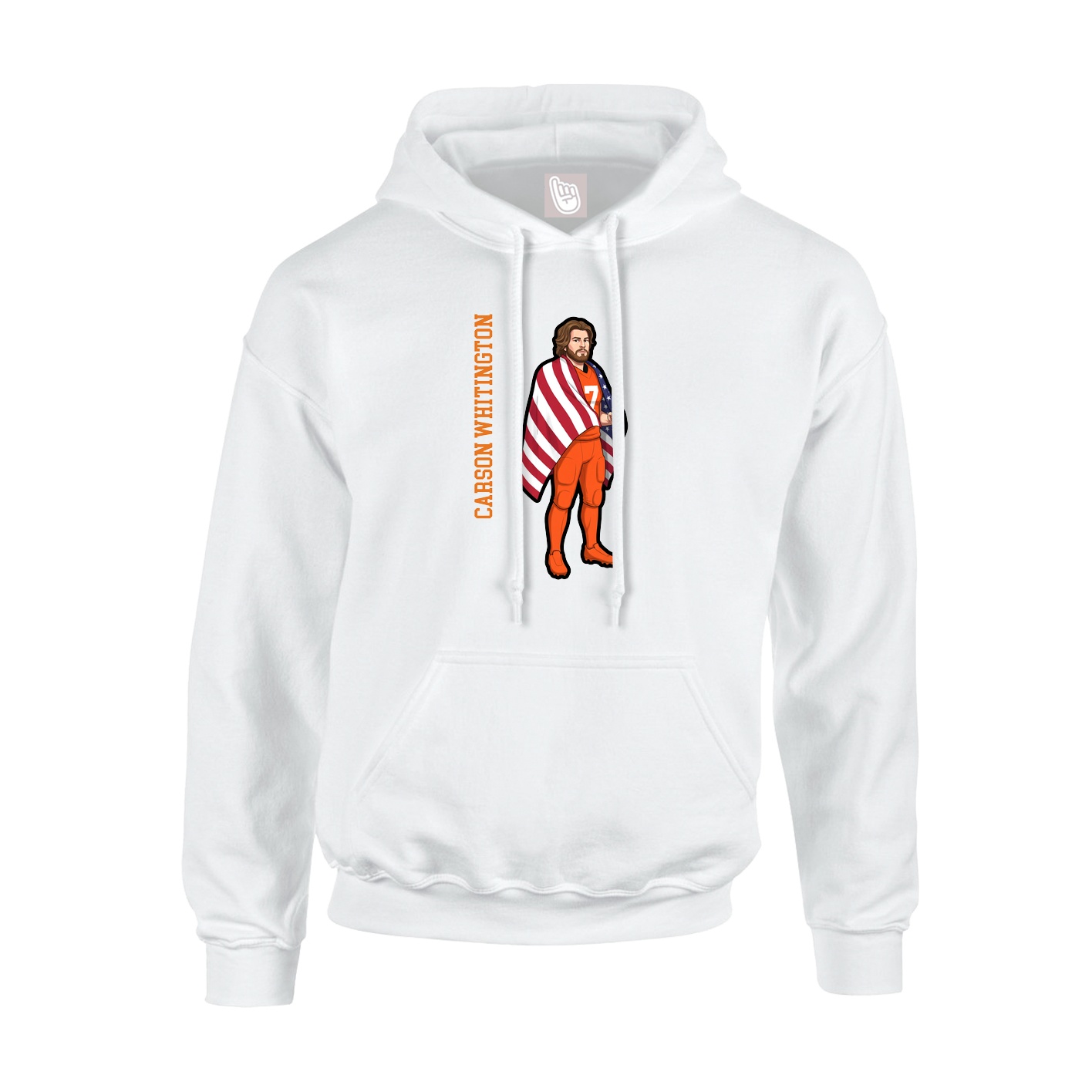 Hoodie — Name Vertical in White