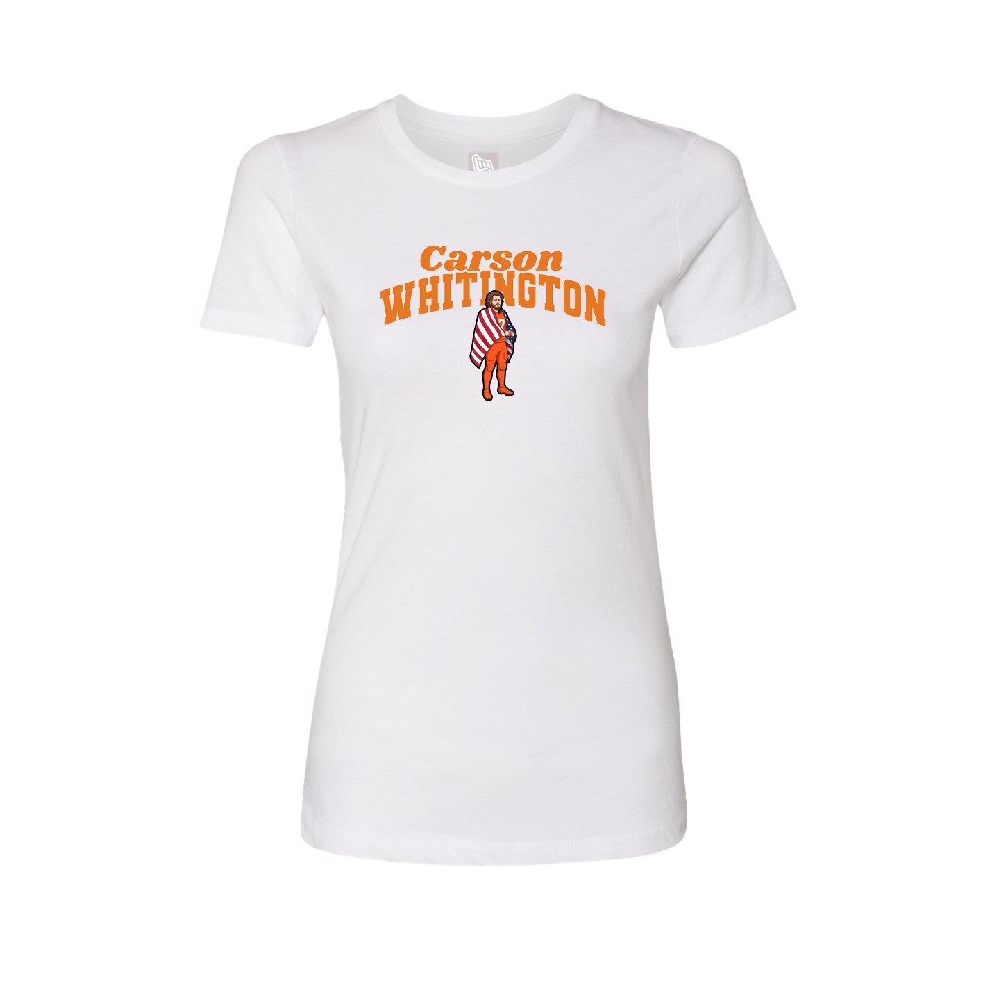Fitted Women's Tee — Signature Arch in White