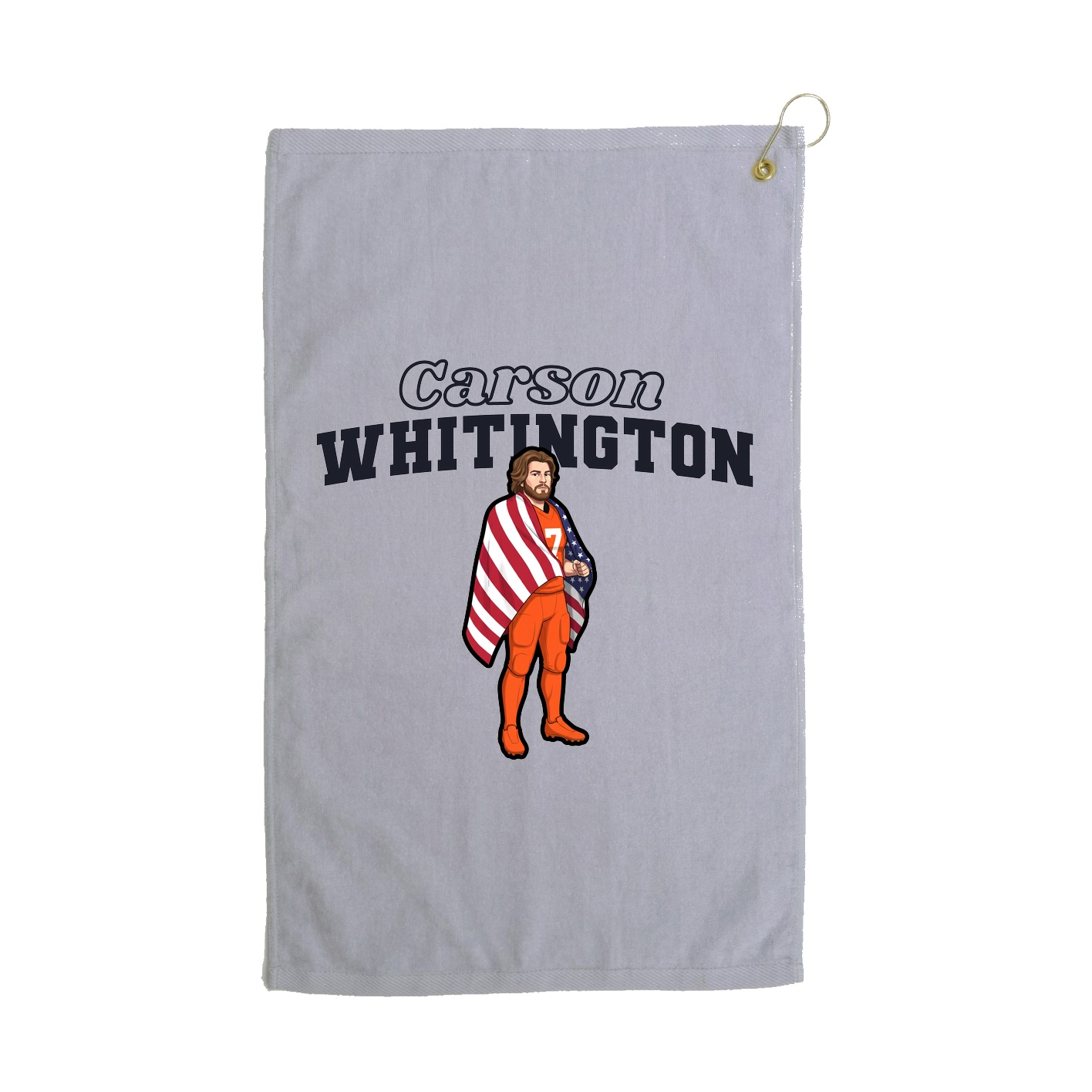 Golf Towel — Name Arch in Grey