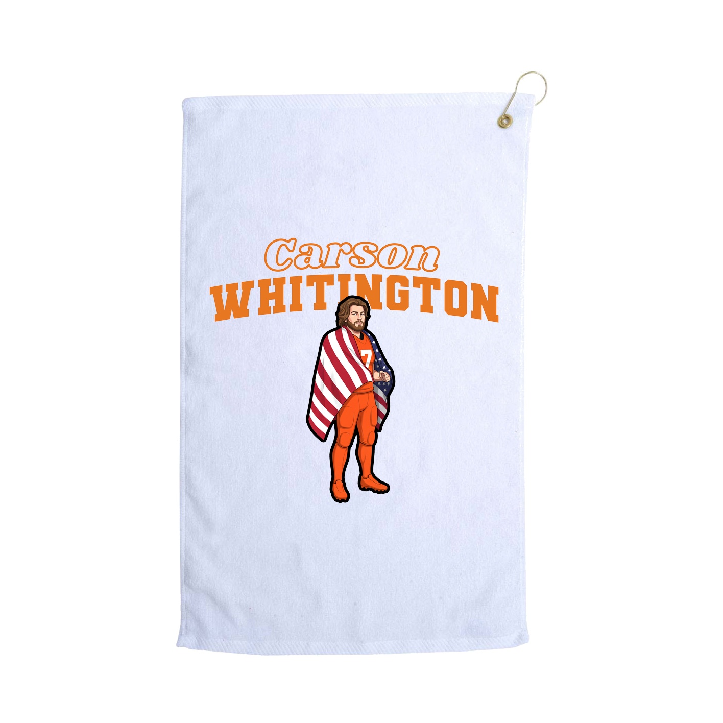 Golf Towel — Name Arch in White