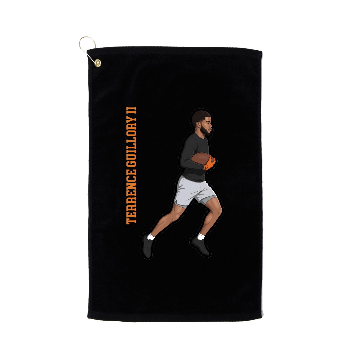 Golf Towel — Name Vertical in Black