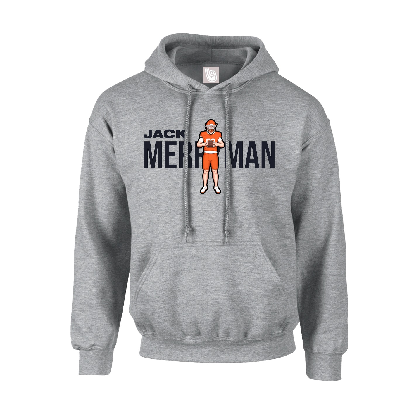 Youth Hoodie — Player Name in Grey