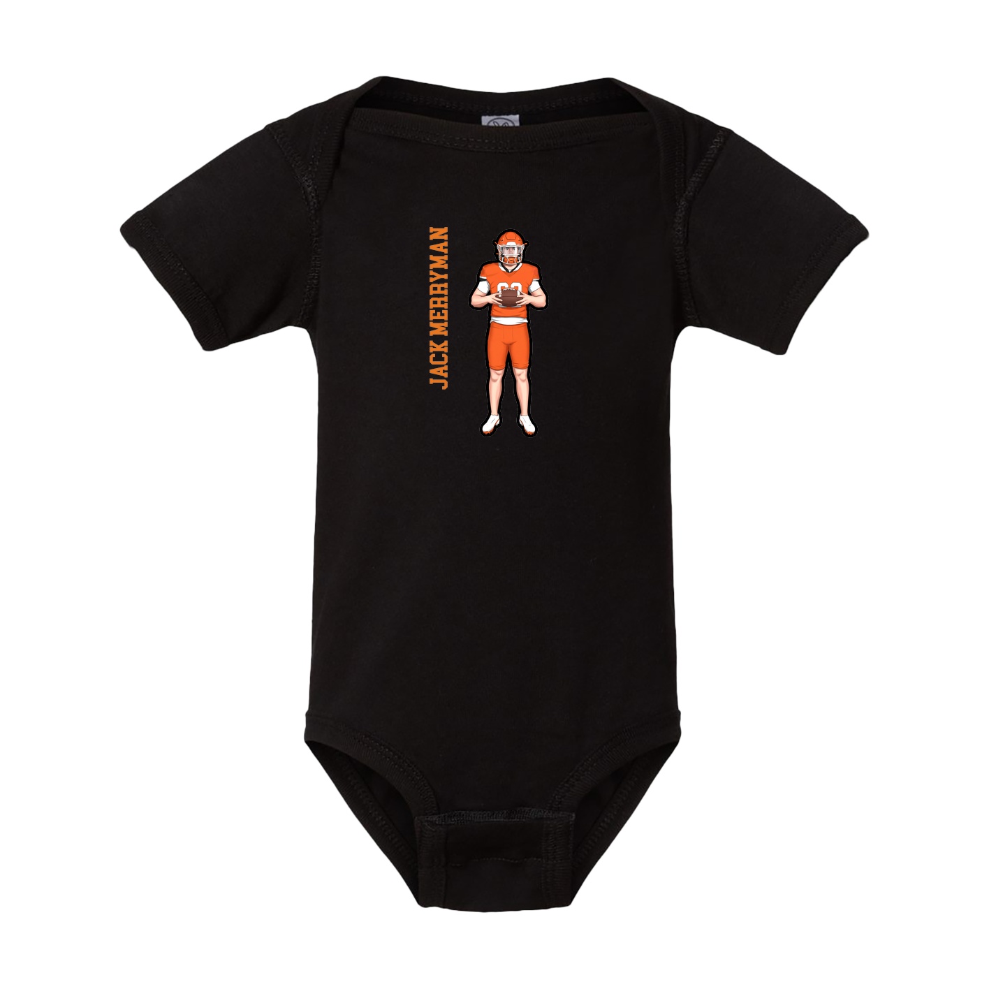 Baby Onesie — Name Vertical in Black