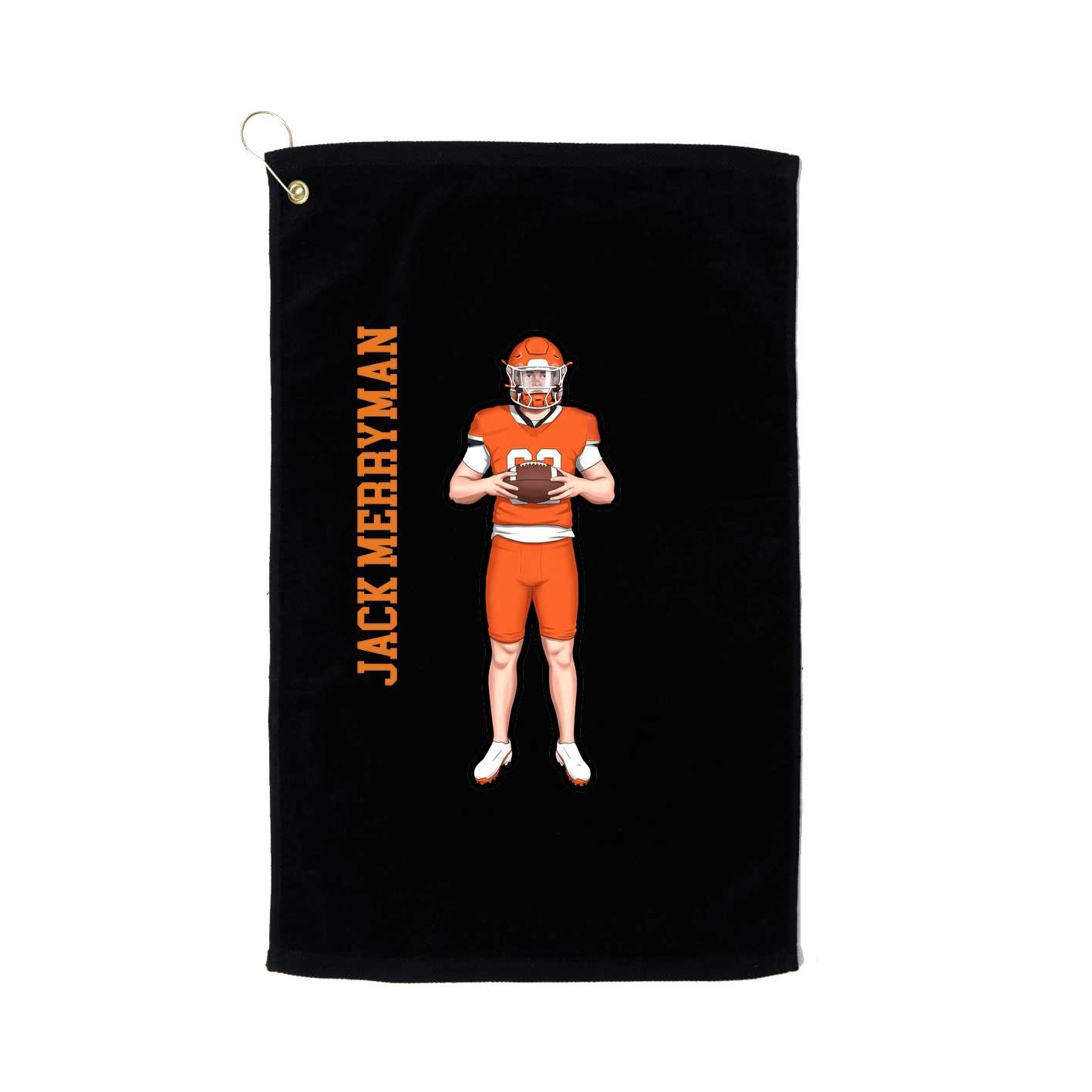 Golf Towel — Name Vertical in Black