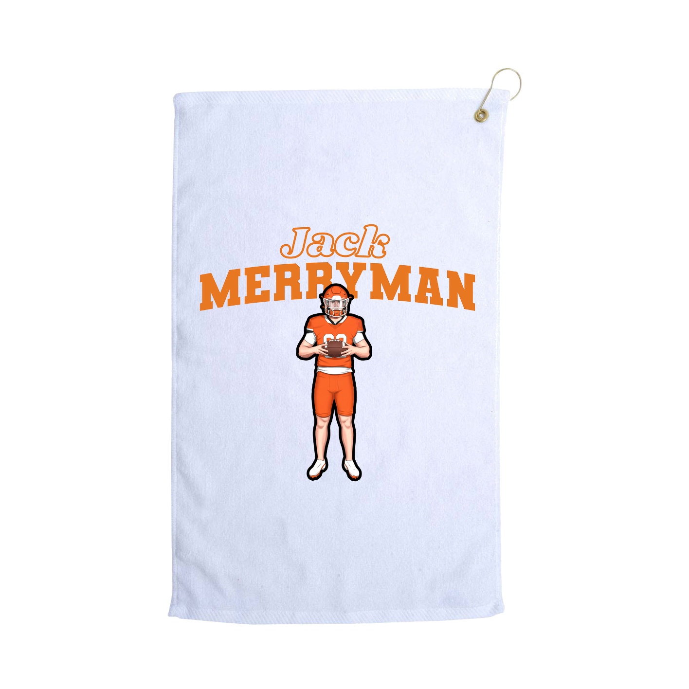 Golf Towel — Name Arch in White
