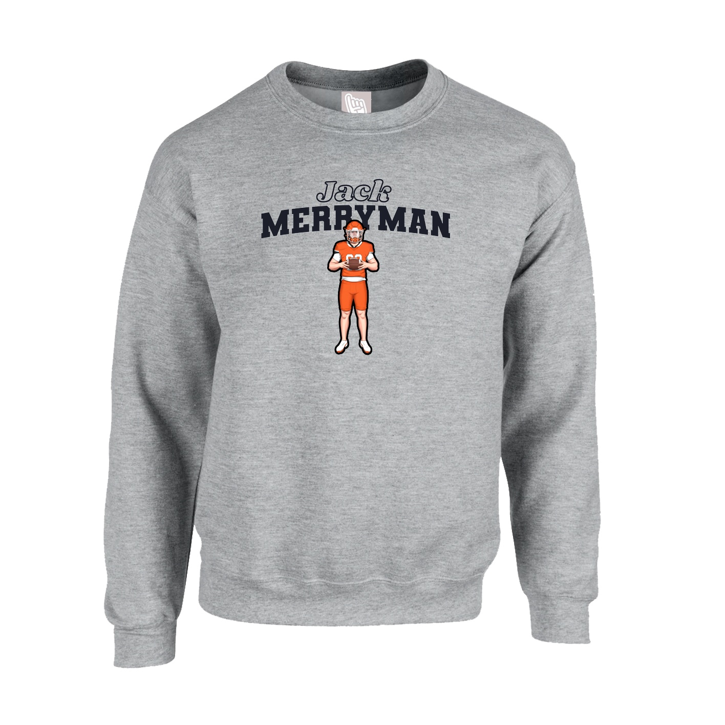 Fleece Crew — Name Arch in Grey