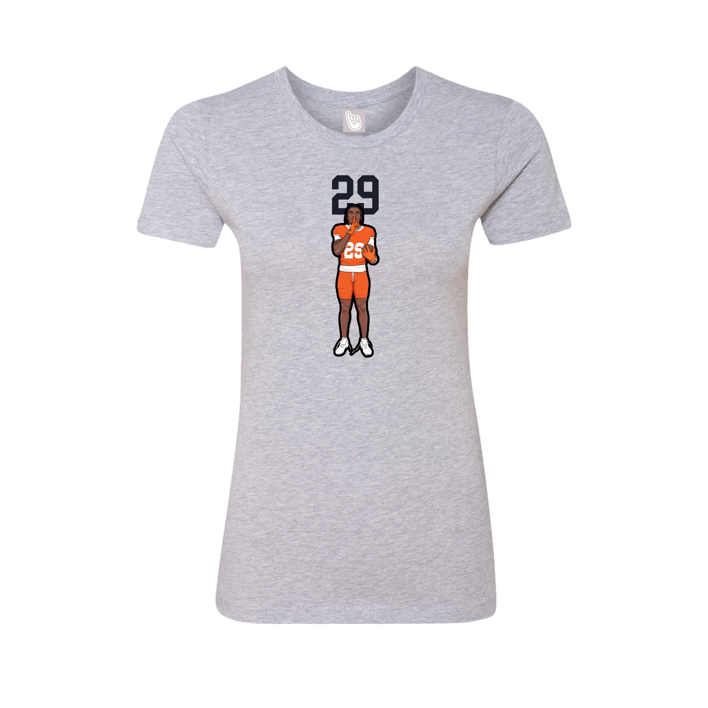 Fitted Women's Tee — Number Top in Grey