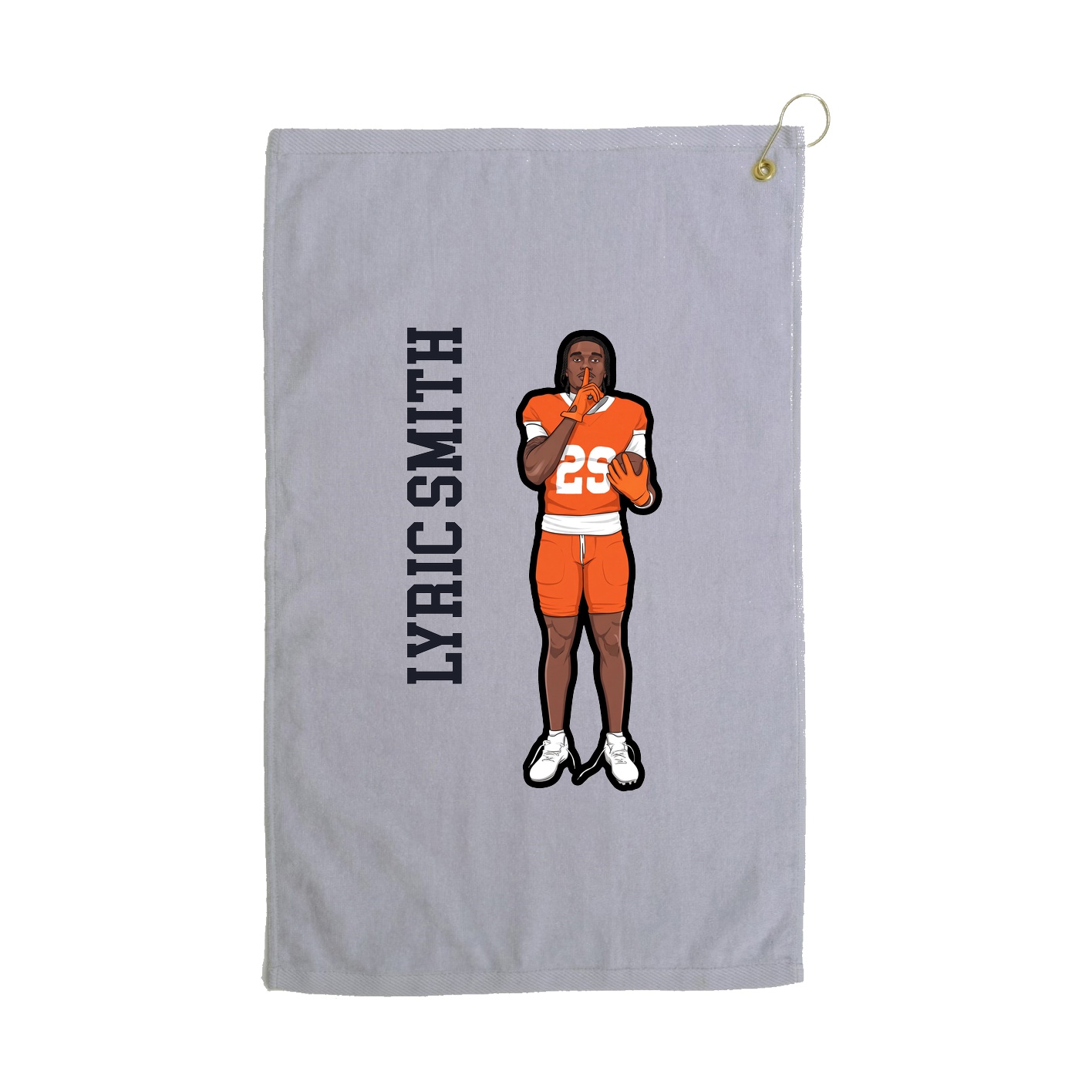 Golf Towel — Name Vertical in Grey