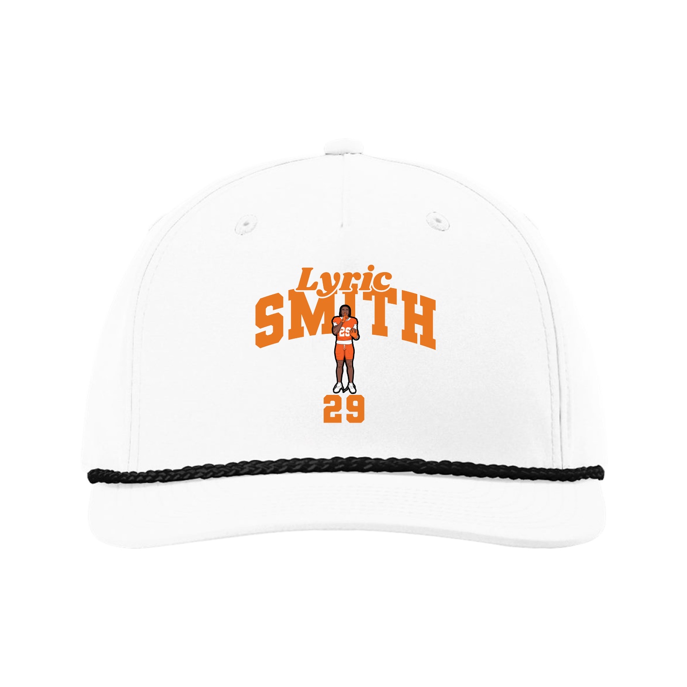 Five-Panel Classic Rope Cap — Signature Arch in White
