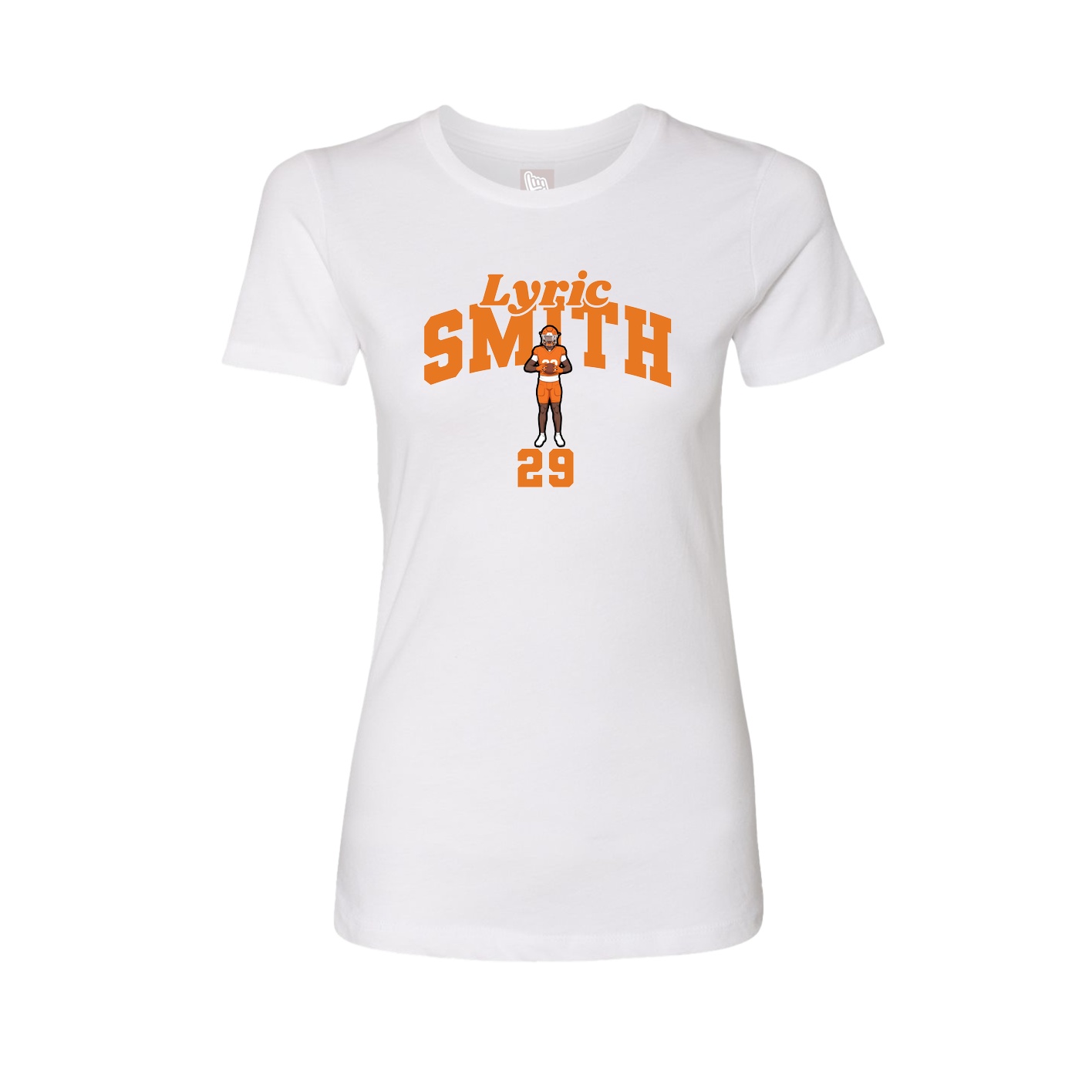 Fitted Women's Tee — Signature Arch in White