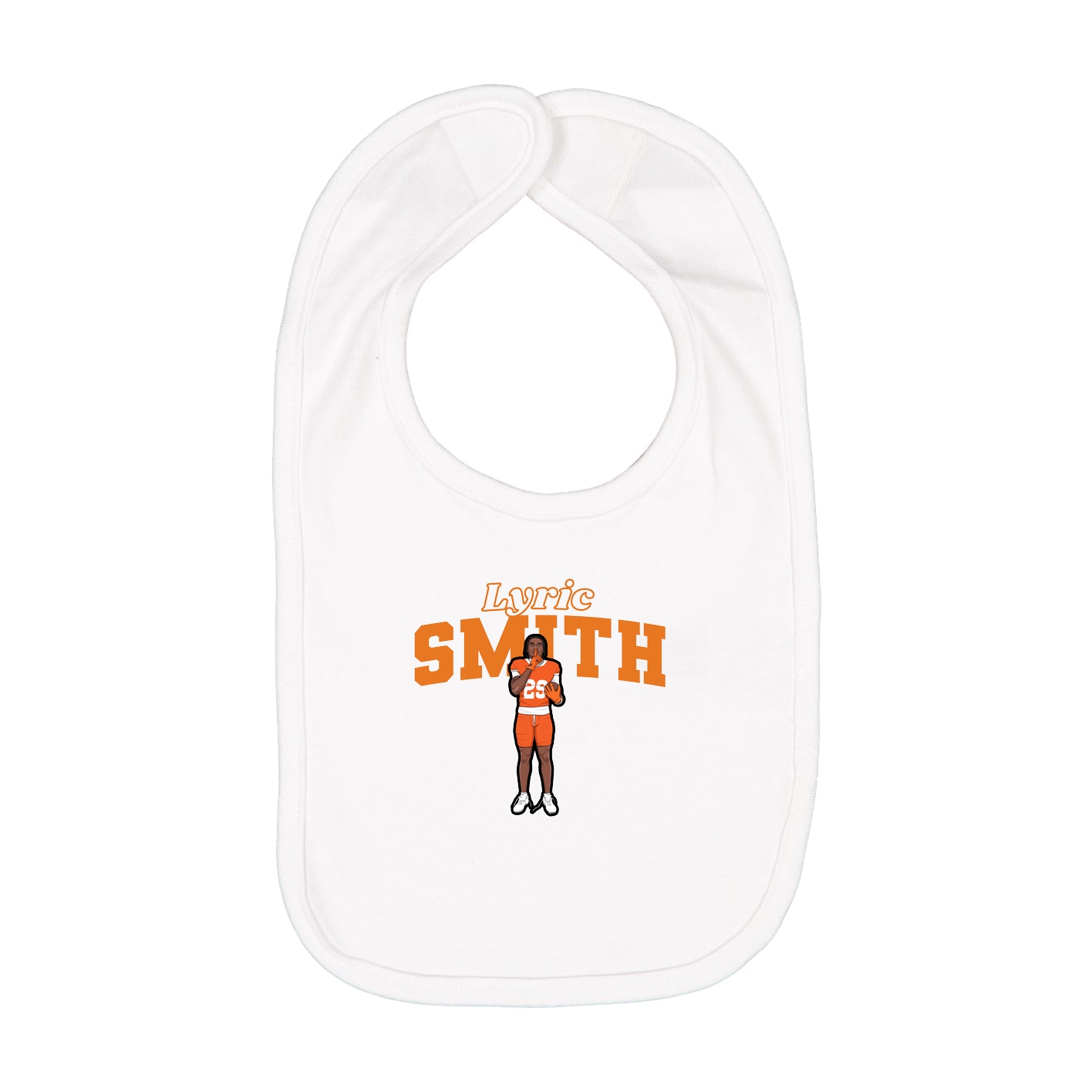 Infant Bib — Name Arch in White