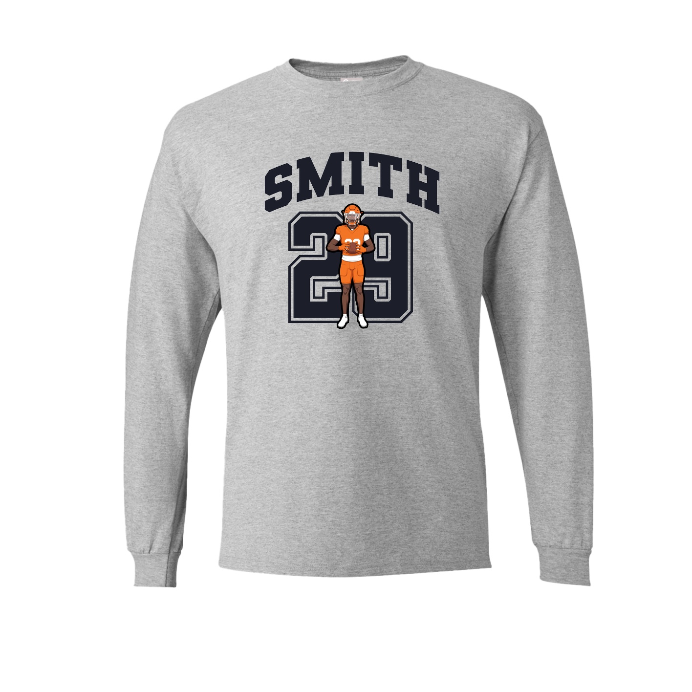 Long Sleeve Tee — Number in Grey