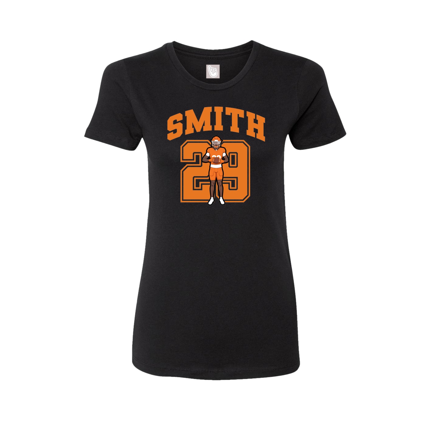 Fitted Women's Tee — Number in Black