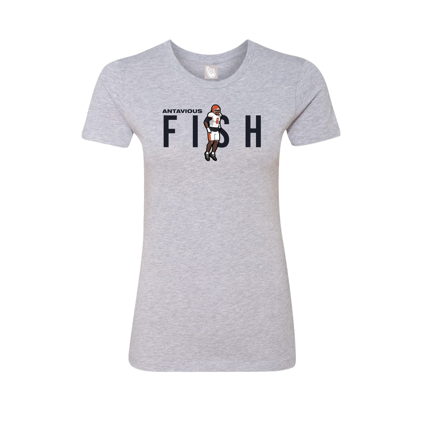Fitted Women's Tee — Player Name in Grey