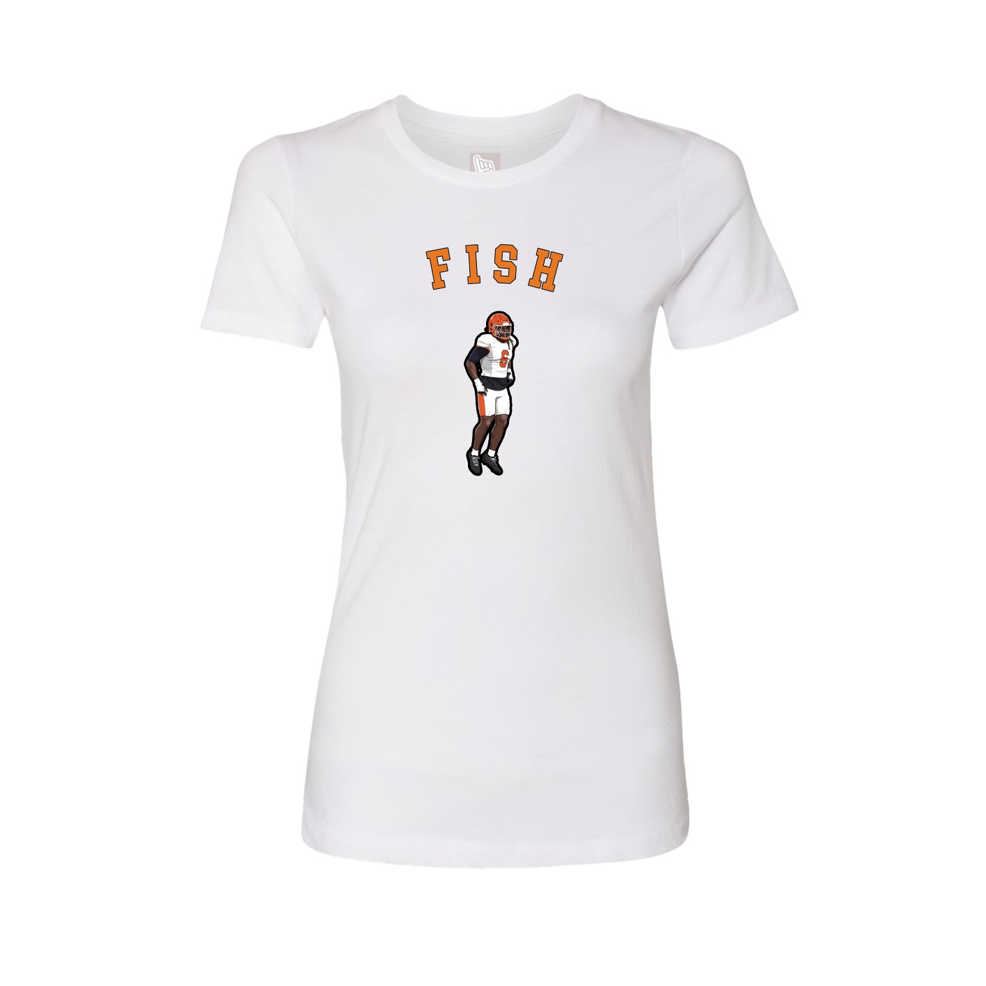Fitted Women's Tee — Shirsey Arch in White