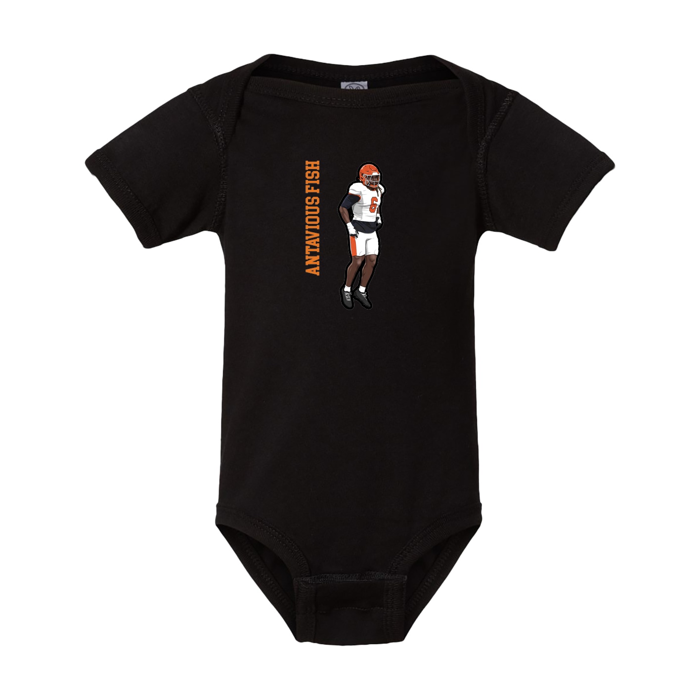 Baby Onesie — Name Vertical in Black