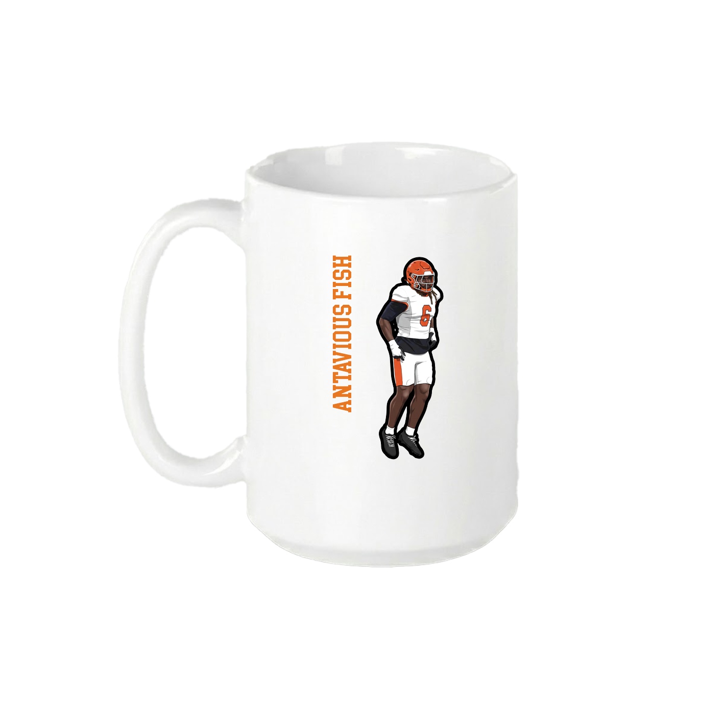 15oz Coffee Mug — Name Vertical in White