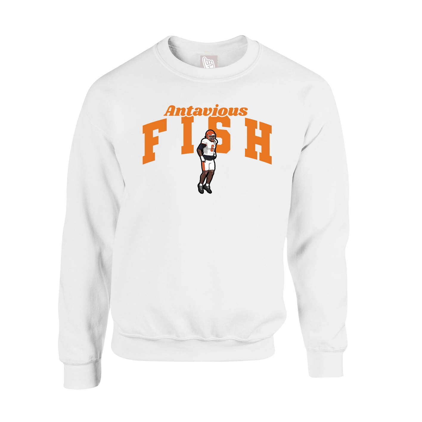 Fleece Crew — Signature Arch in White
