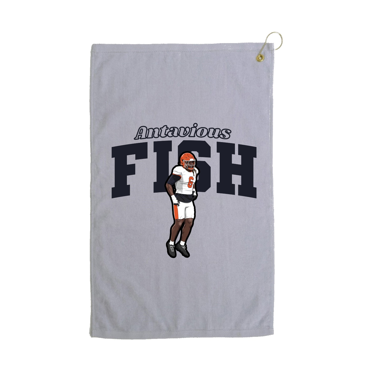 Golf Towel — Name Arch in Grey