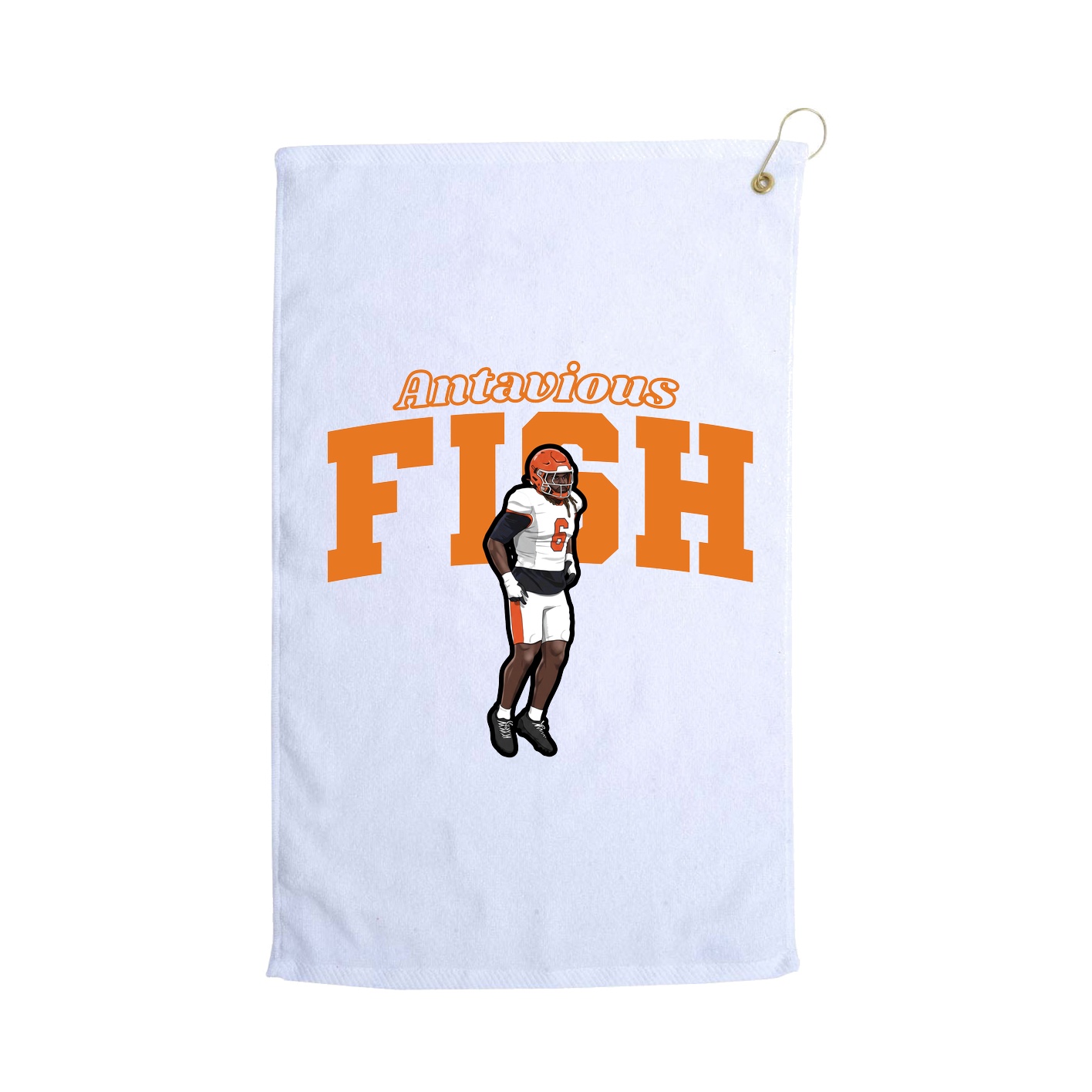 Golf Towel — Name Arch in White
