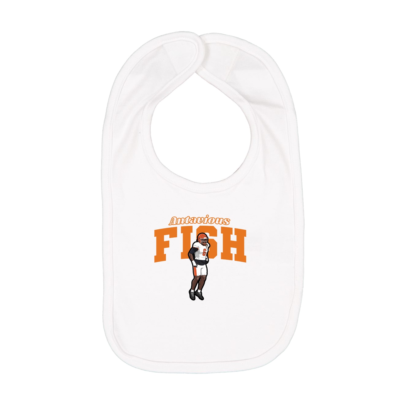 Infant Bib — Name Arch in White