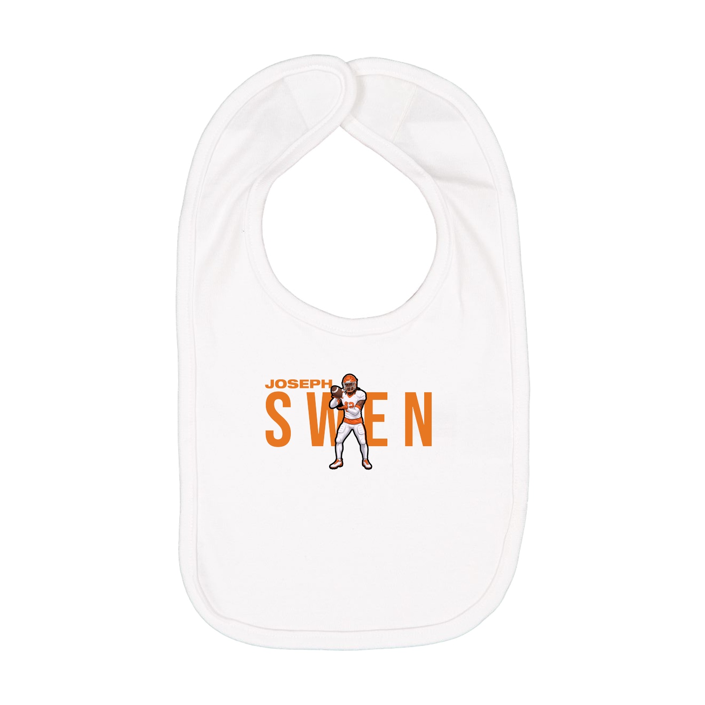Infant Bib — Player Name in White