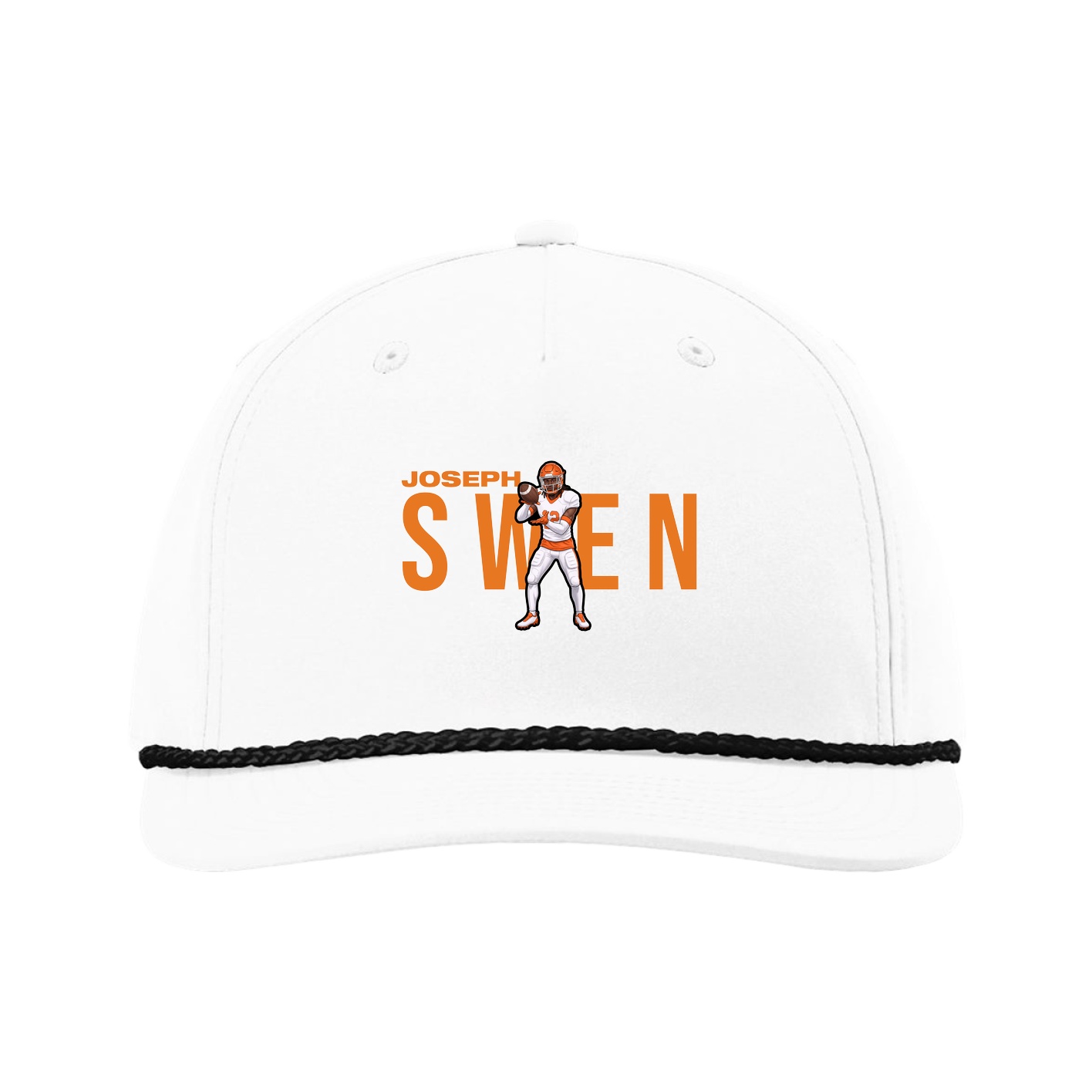 Five-Panel Classic Rope Cap — Player Name in White
