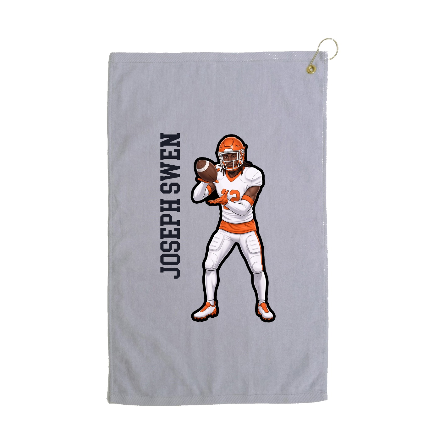 Golf Towel — Name Vertical in Grey