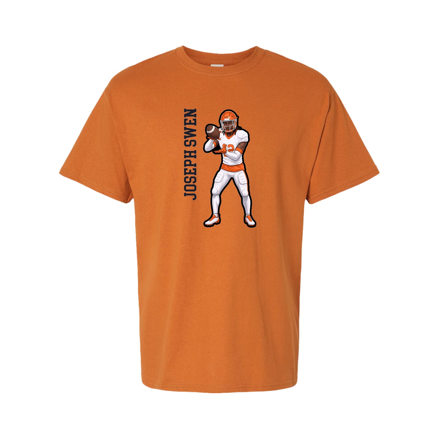 Tee — Name Vertical in Orange