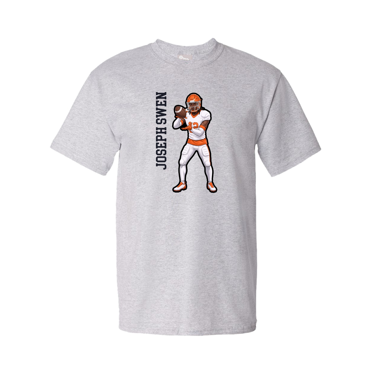 Youth Tee — Name Vertical in Grey