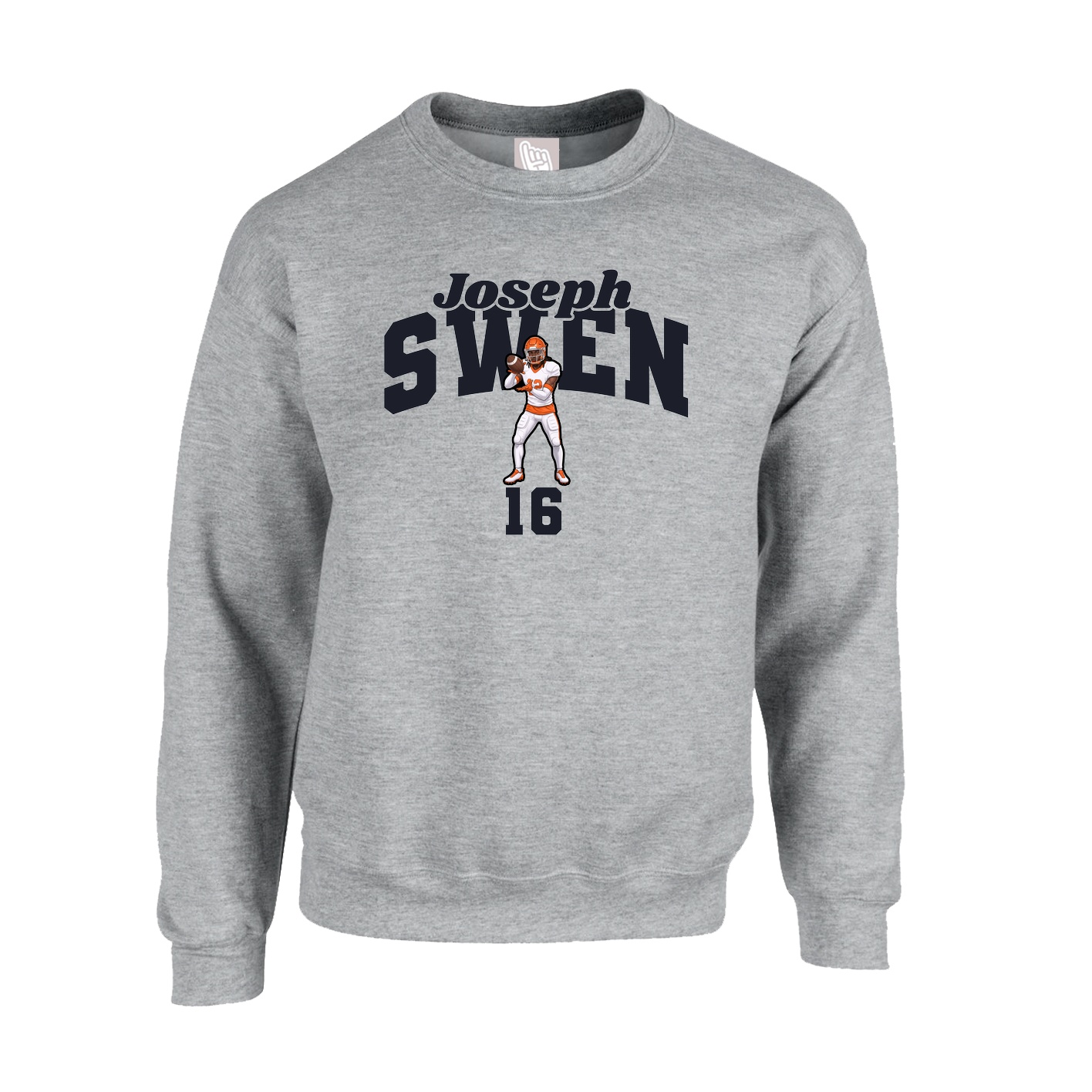 Fleece Crew — Signature Arch in Grey