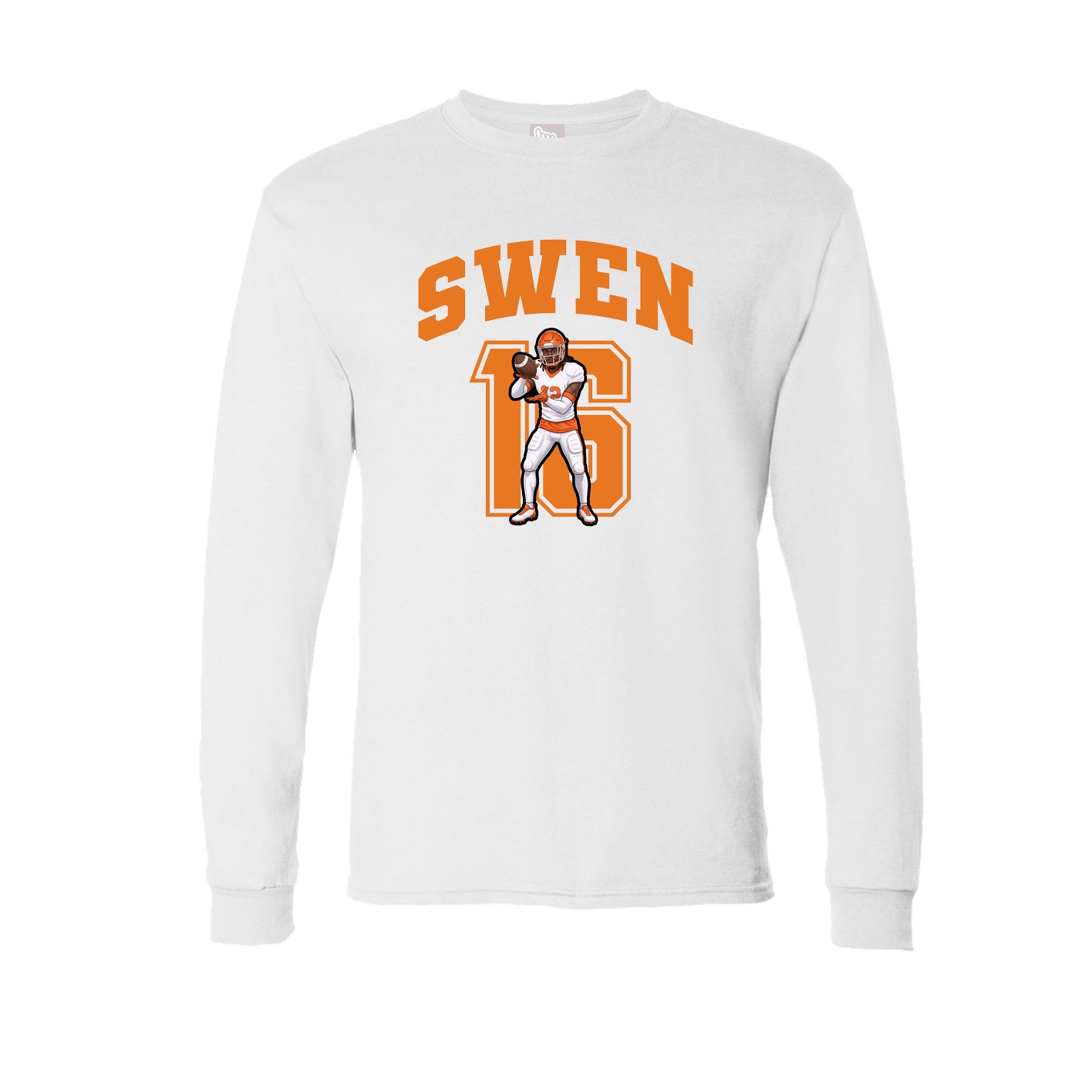 Long Sleeve Tee — Number in White