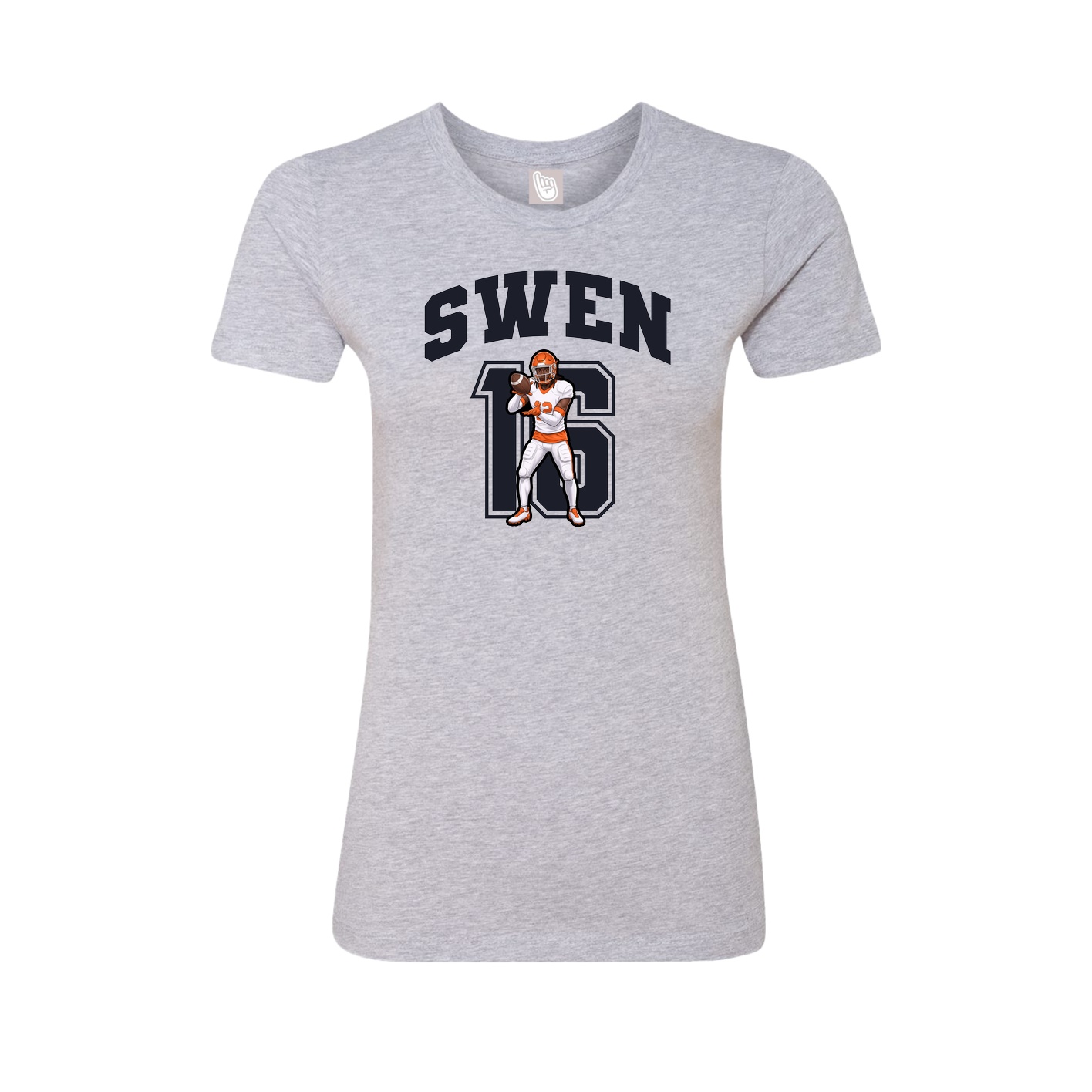 Fitted Women's Tee — Number in Grey